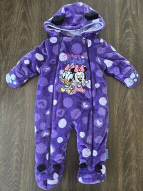DISNEY BABY MINNIE MOUSE  3-6 Month One Piece Winter Suit Purple